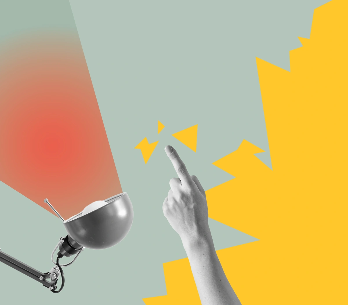 Eine Lampe und ein Mittelfinger