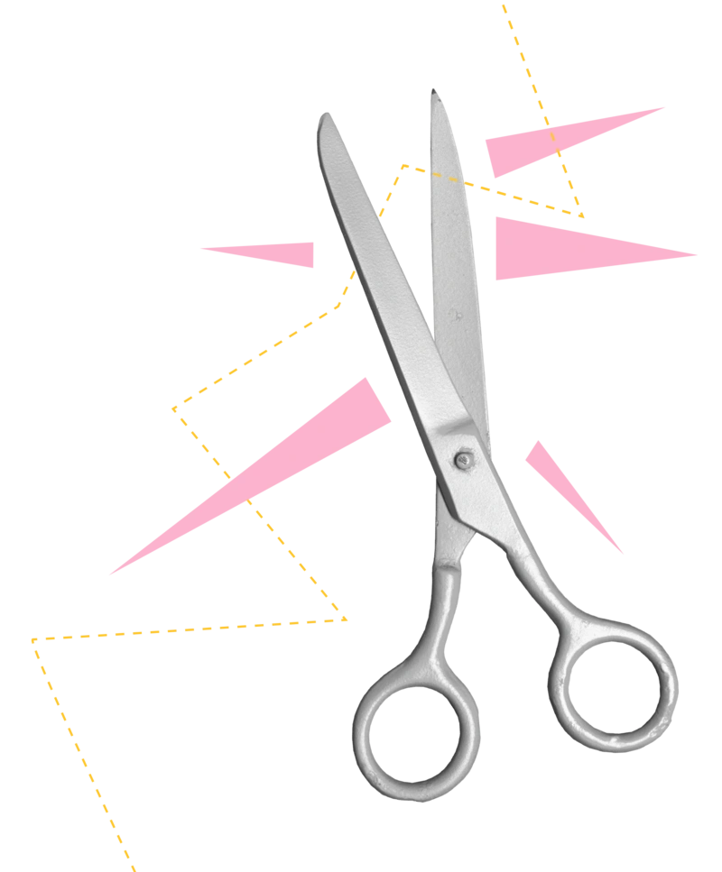 Eine leicht gespreizte Schere