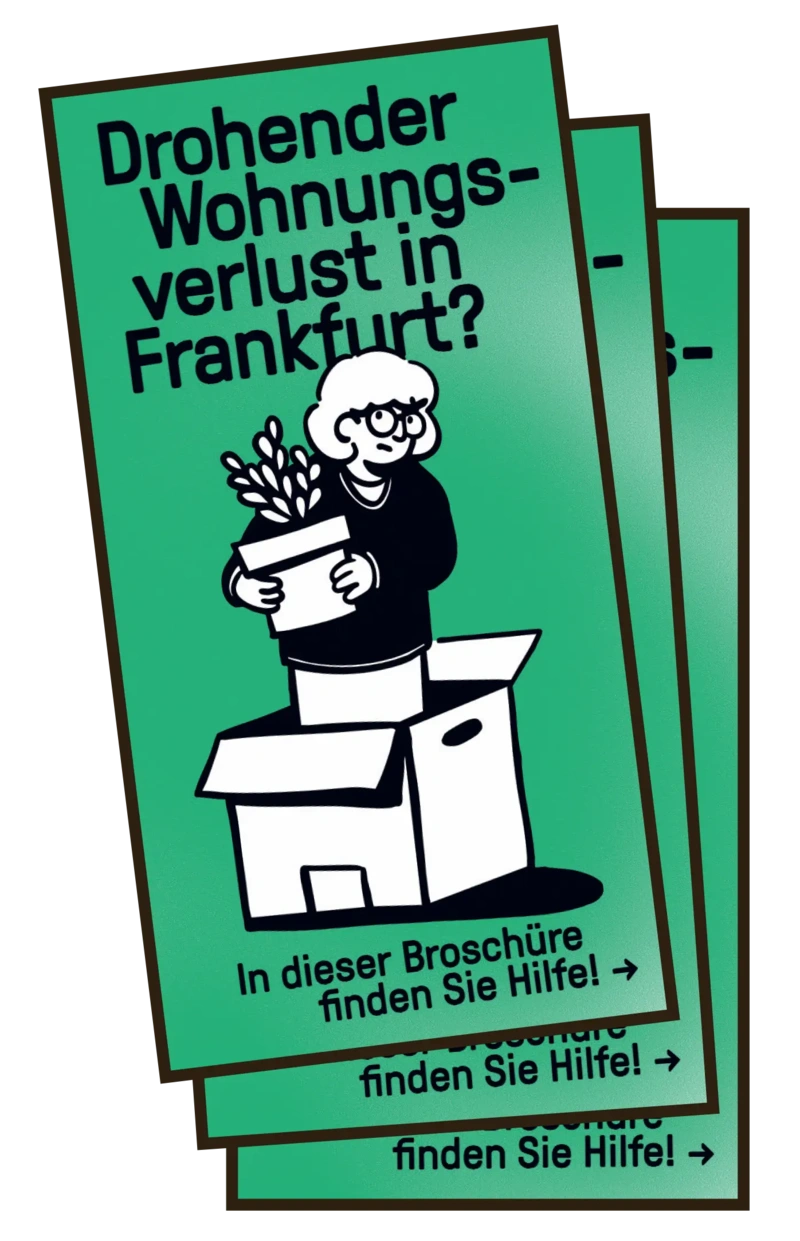 Flyer über drohenden Wohnungsverlust in Frankfurt