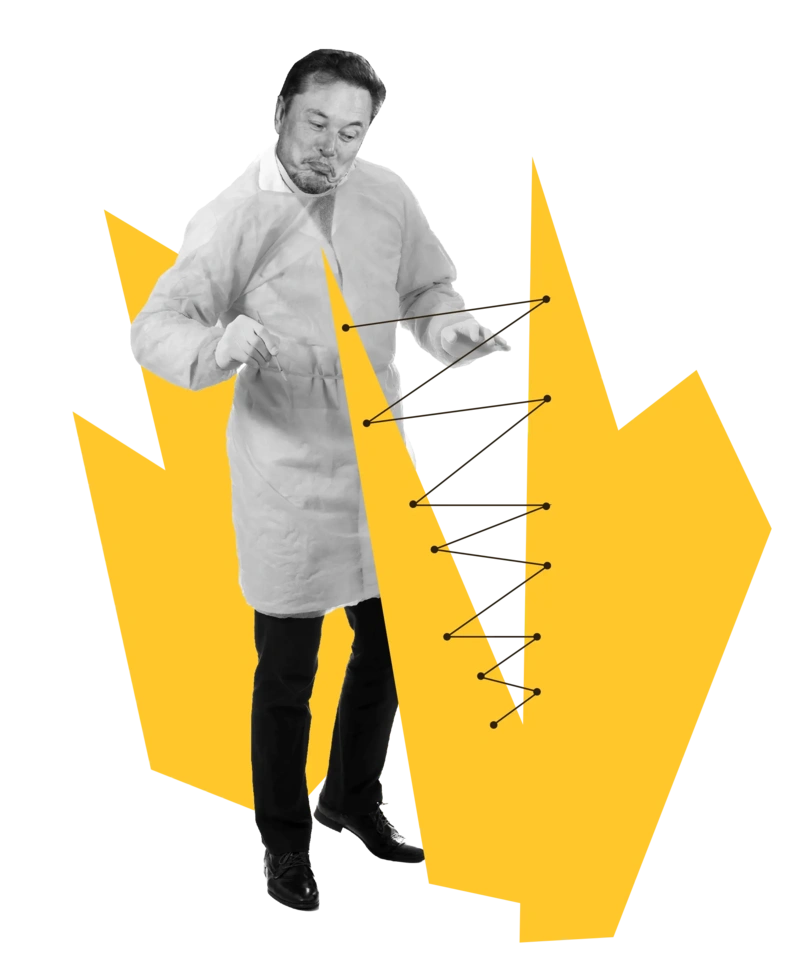 Elon Musk als Frankenstein